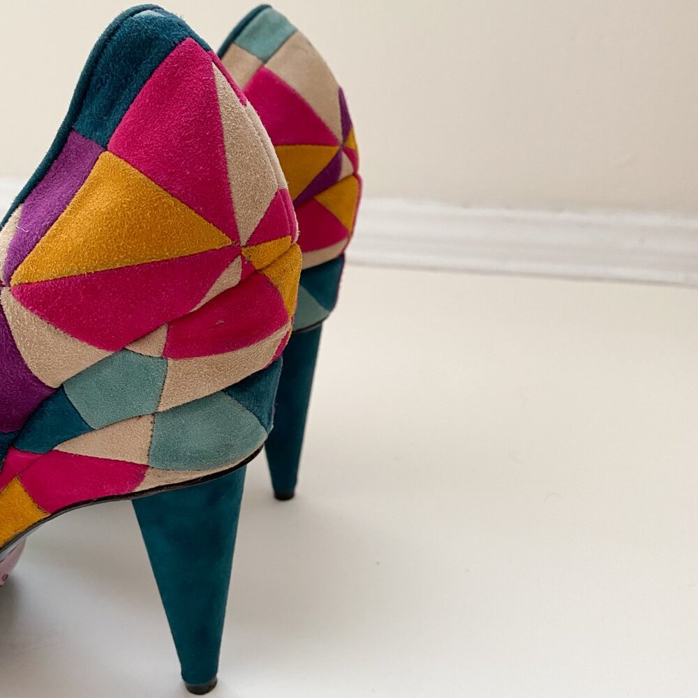 Cesare Paciotti Patchwork Suede Pumps - image 6